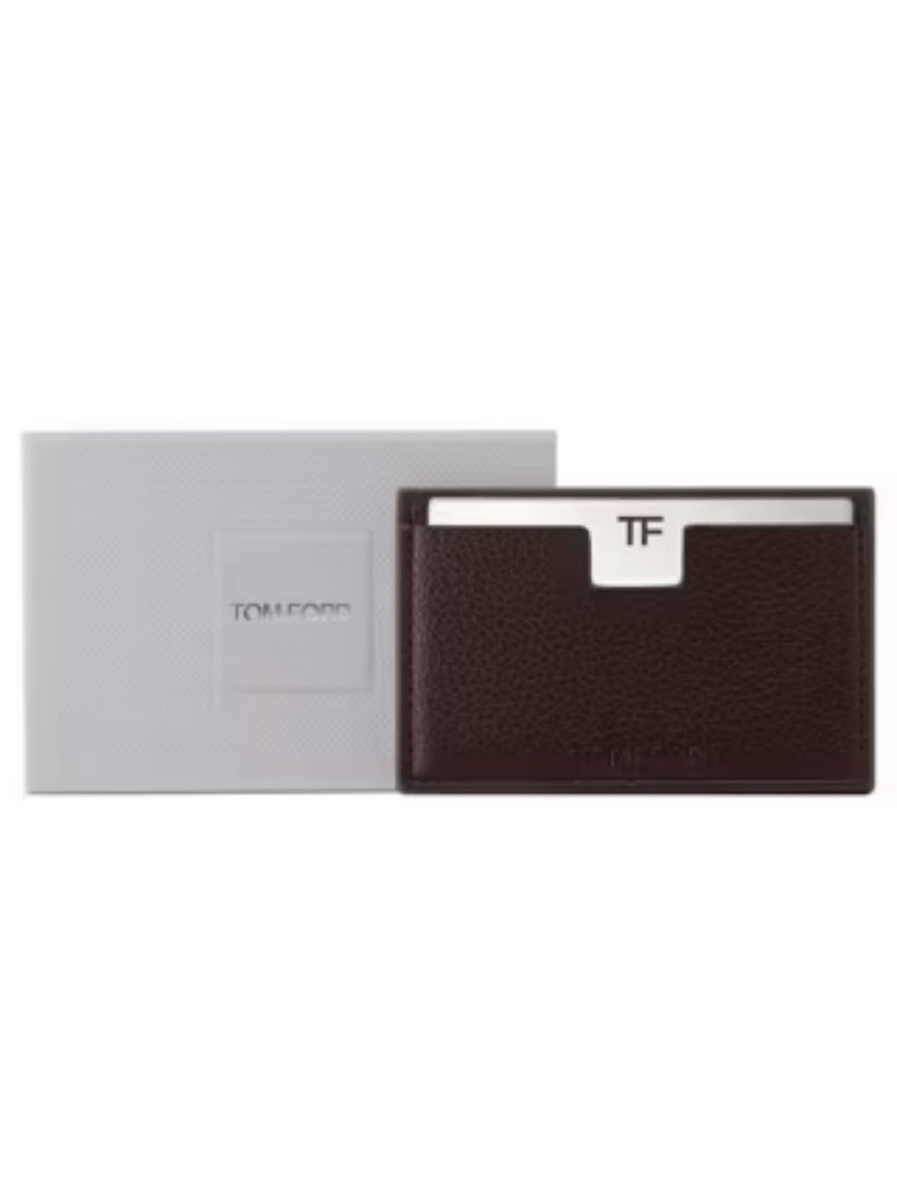 Tom Ford Mahogany Leather Card Holder with Mirror